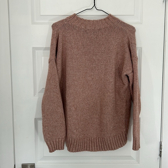 MASSIMO DUTTI - cable knit sweater italian yarn blend with polyamide peach XS - Picture 9 of 9
